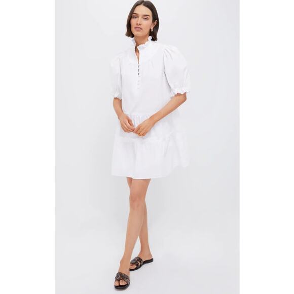 Tuckernuck Pomander Place White Selena Tiered Mini Dress Short Puff Sleeves, XXL - Picture 11 of 11